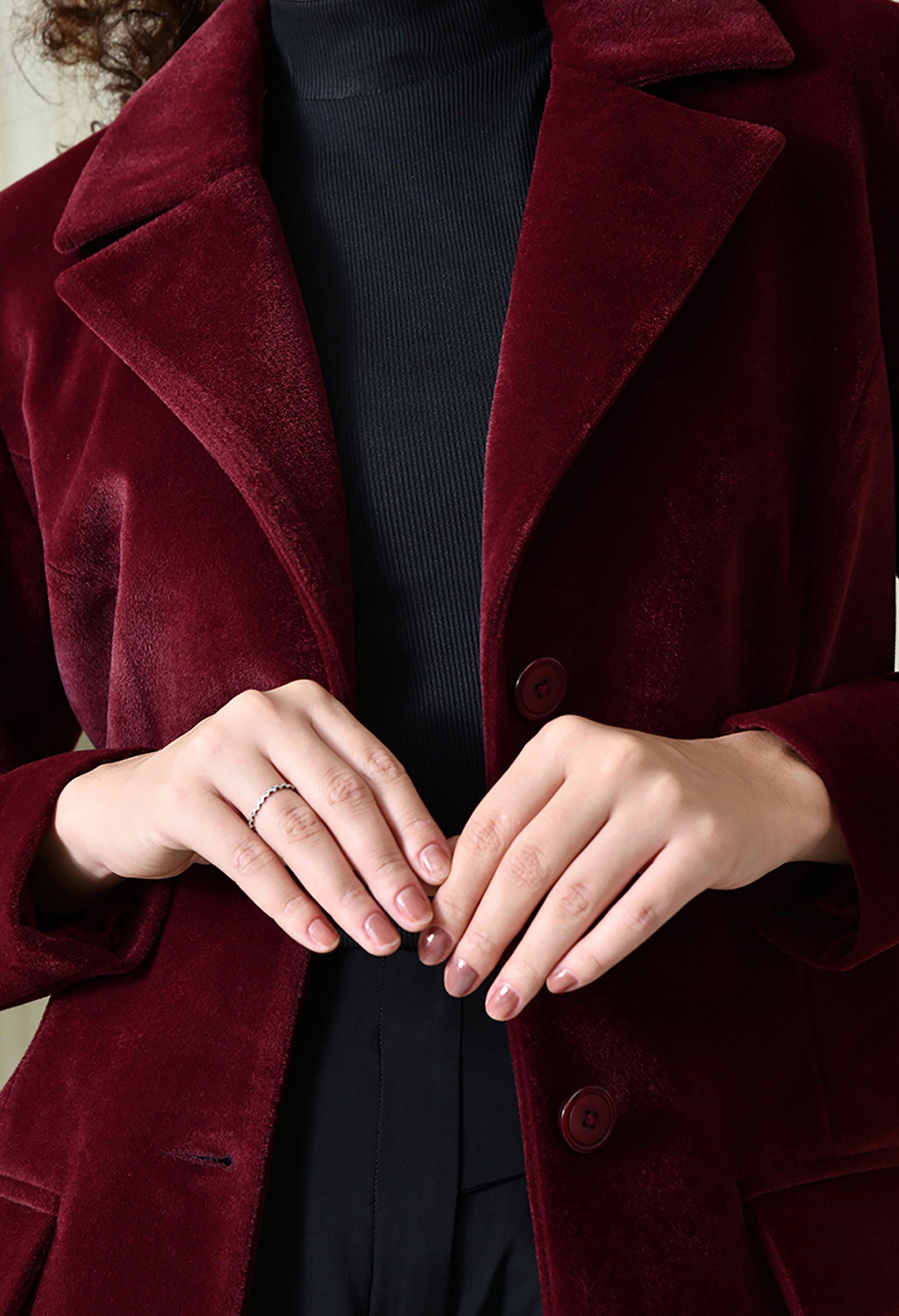 Women Single-Breasted Longline Trench Maroon Coat With Belt