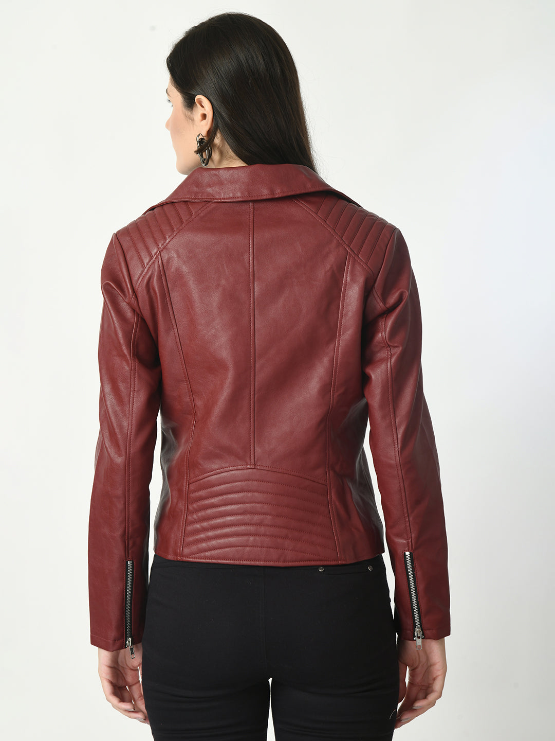 Lapel Collar Water Resistant Anti Odour Leather Jacket