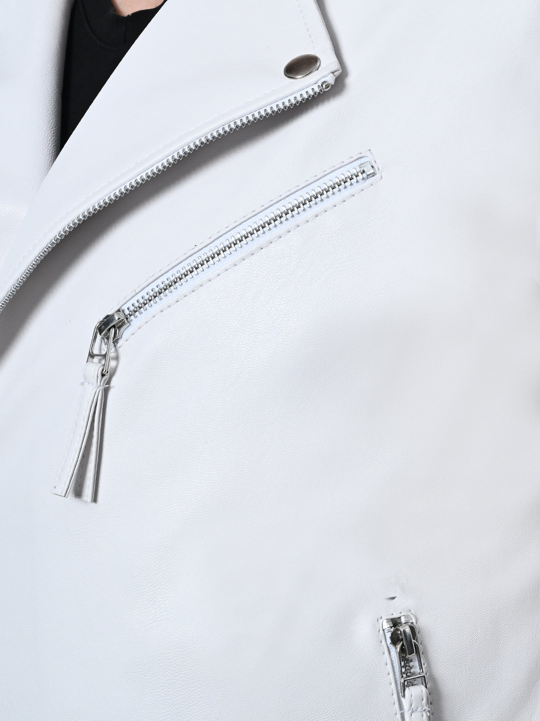 Leather Lightweight White Biker Jacket For Men