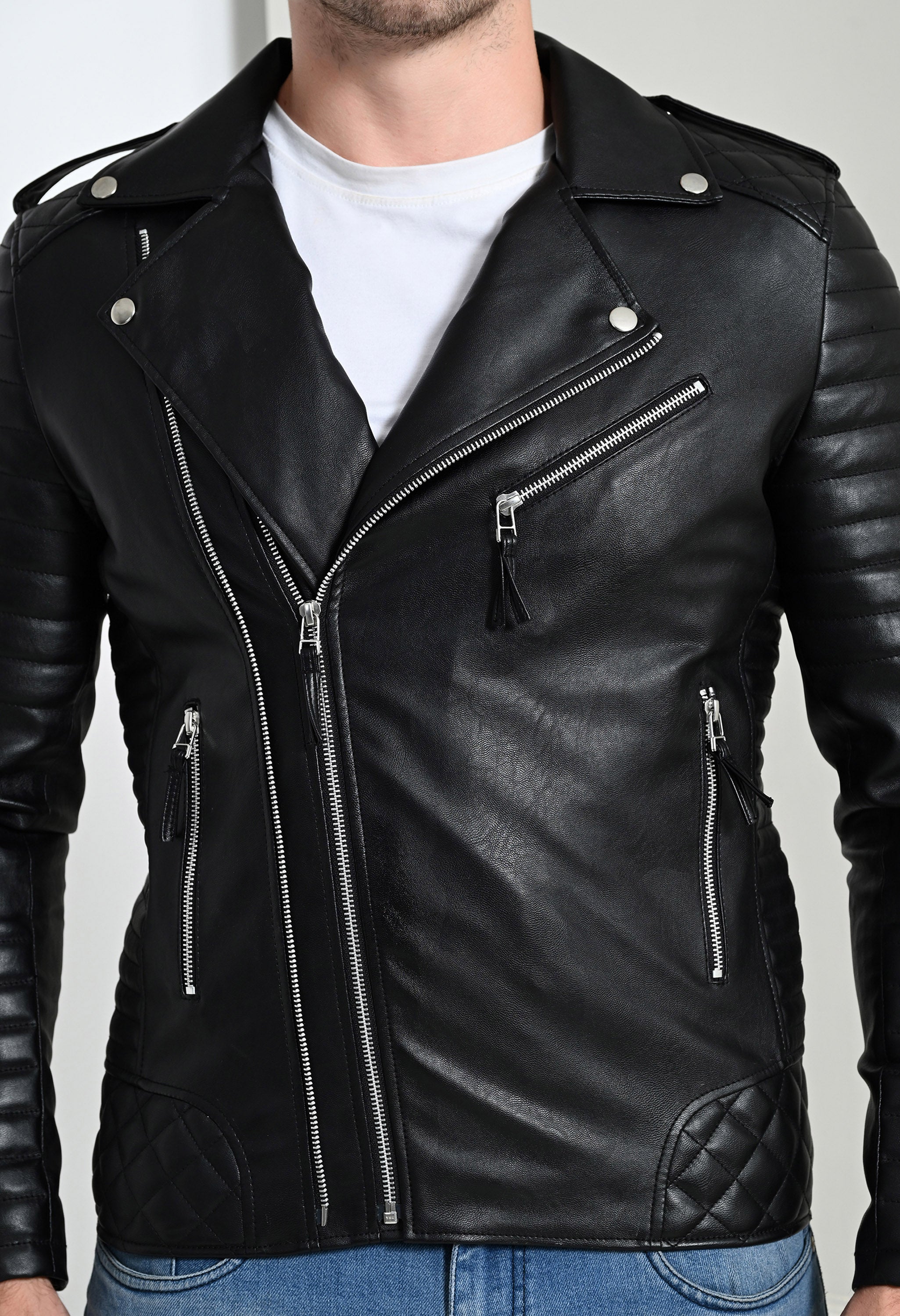 Men Lightweight Biker Jacket