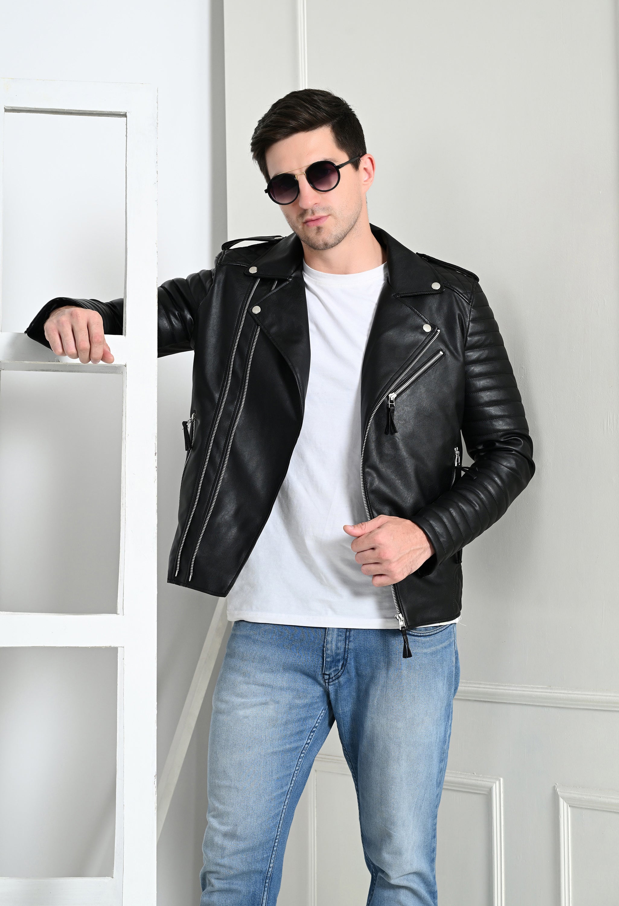Men Lightweight Biker Jacket