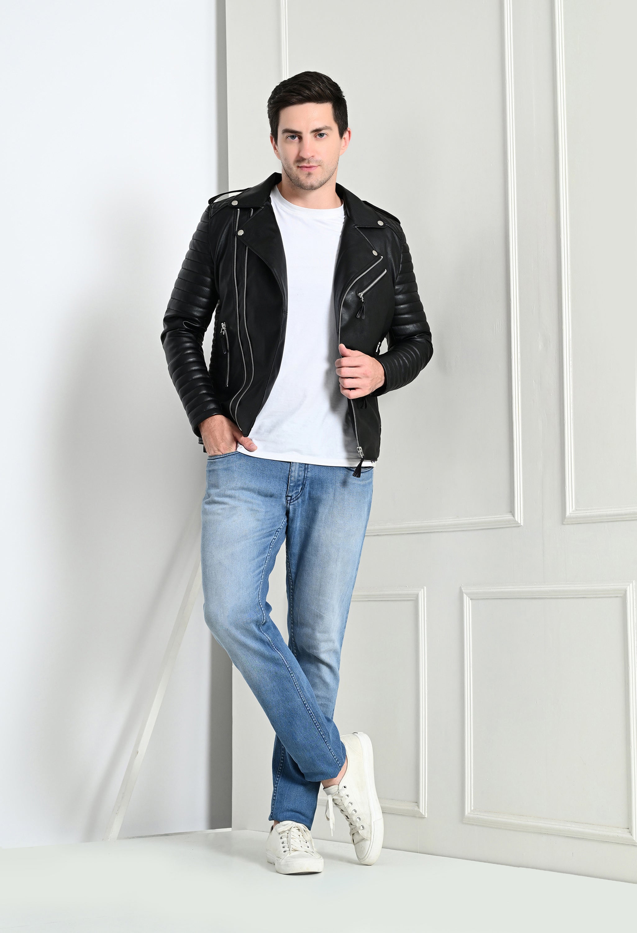 Men Lightweight Biker Jacket