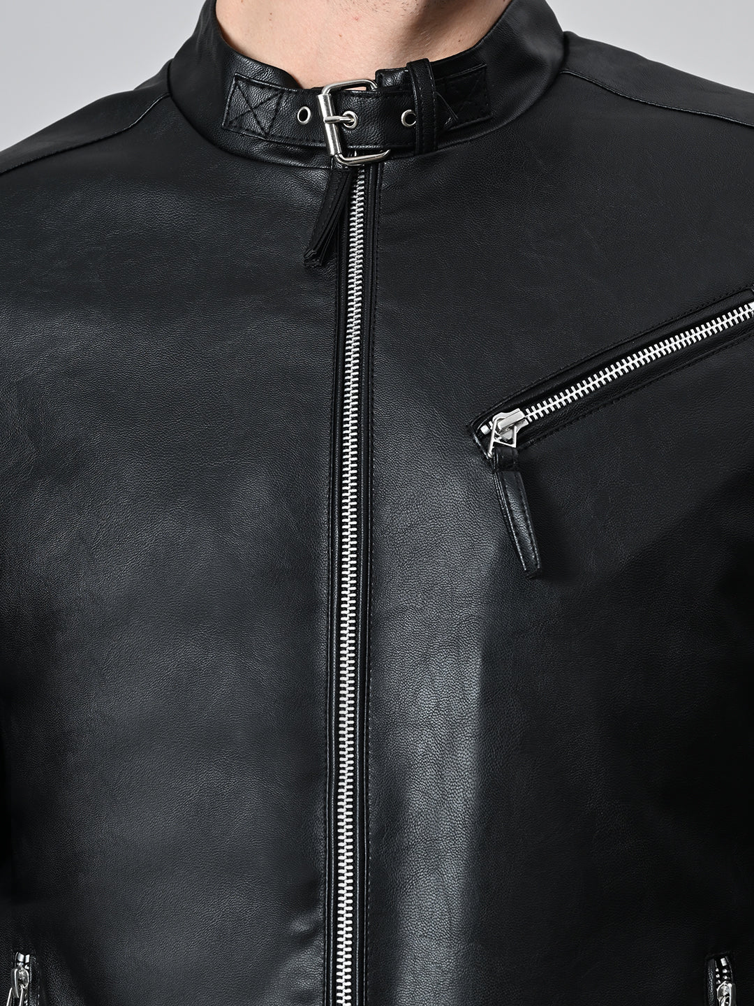 Leather Lightweight Biker Black Jacket For Men