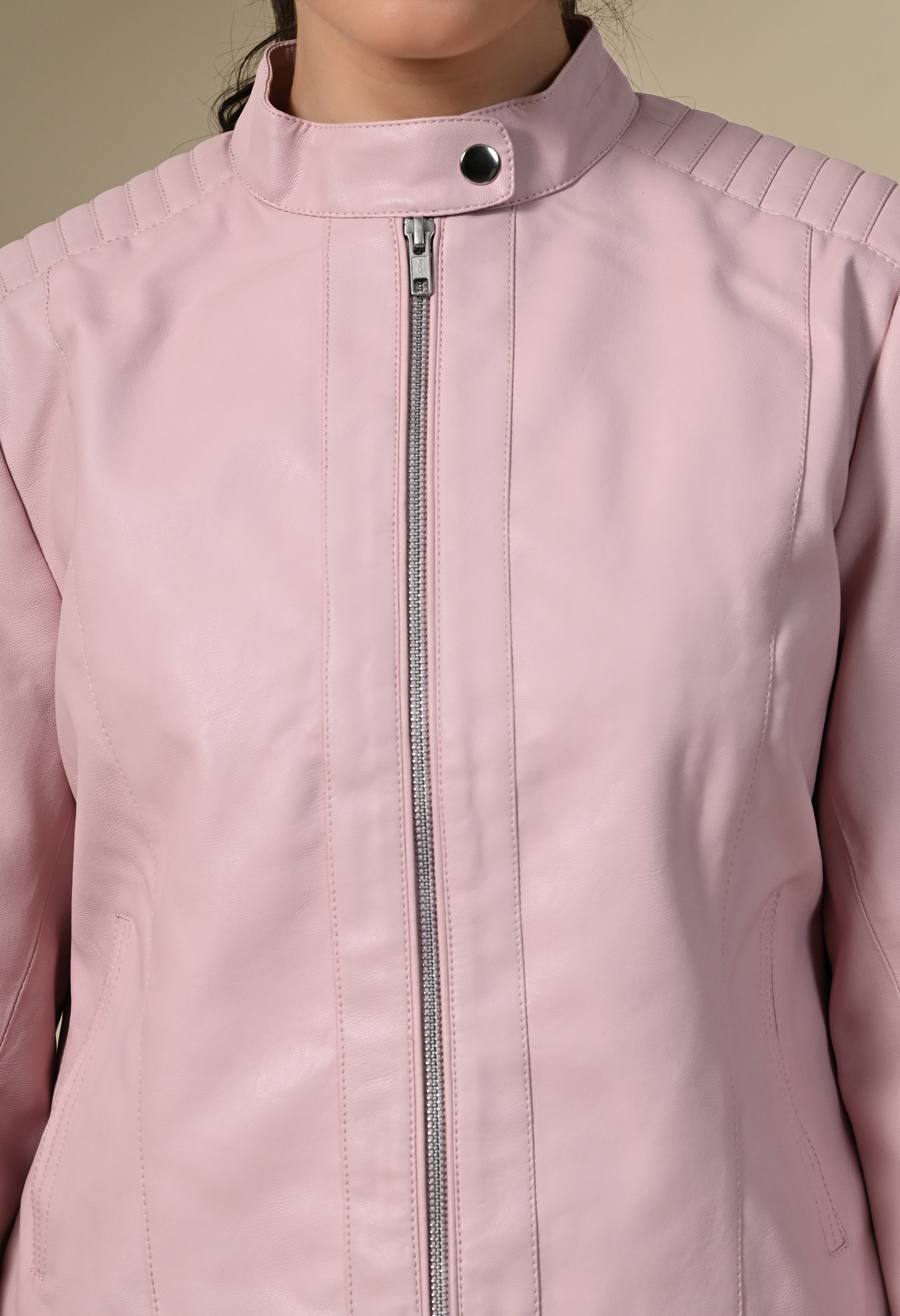 Water Resistant Anti Odour Outdoor Pink Biker Jacket