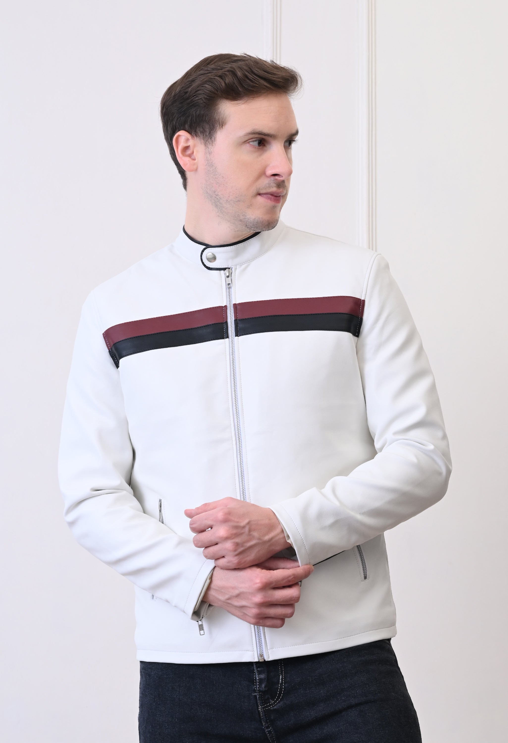 Men Leather Lightweight Bomber Jacket