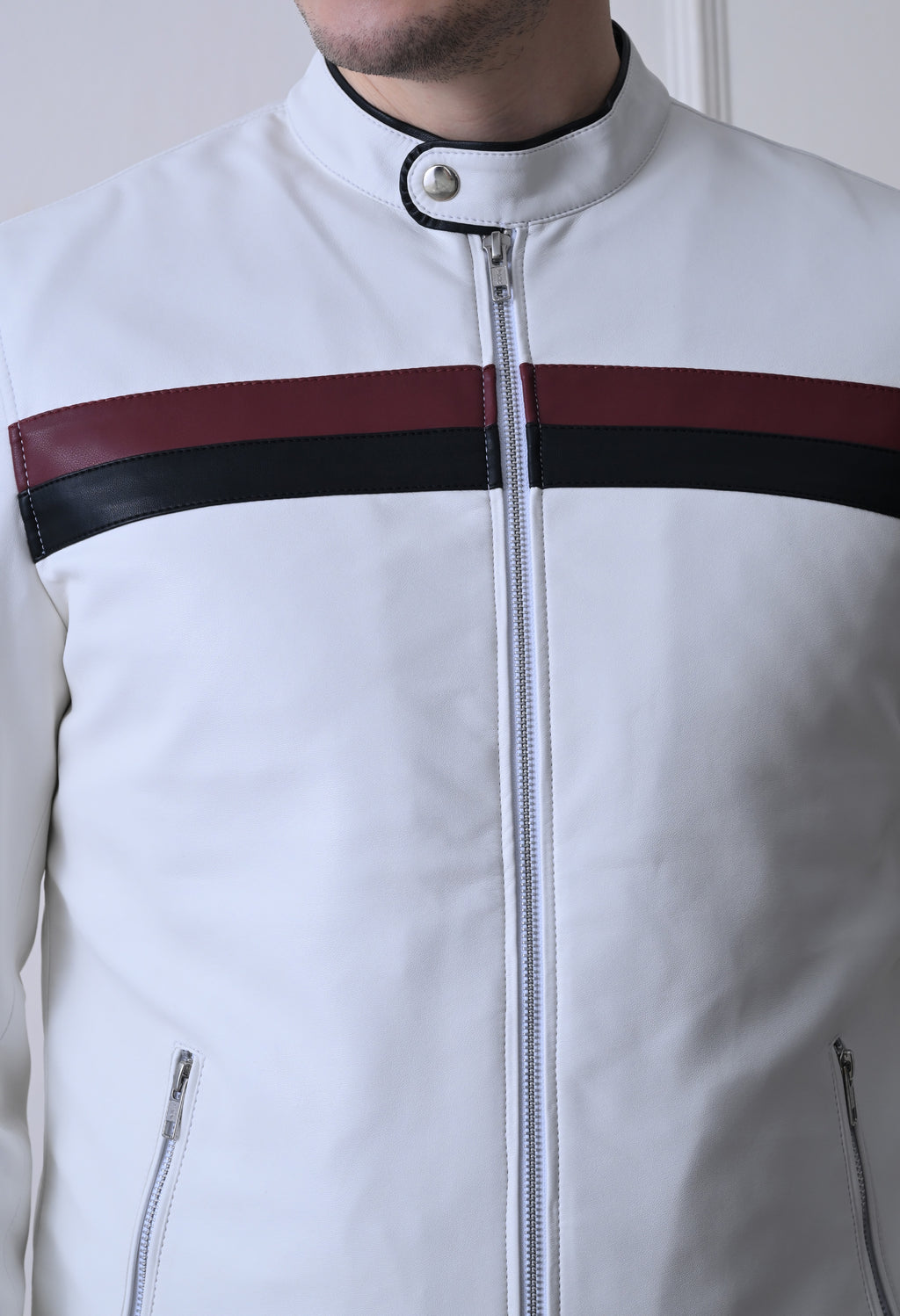 Men Leather Lightweight Bomber Jacket