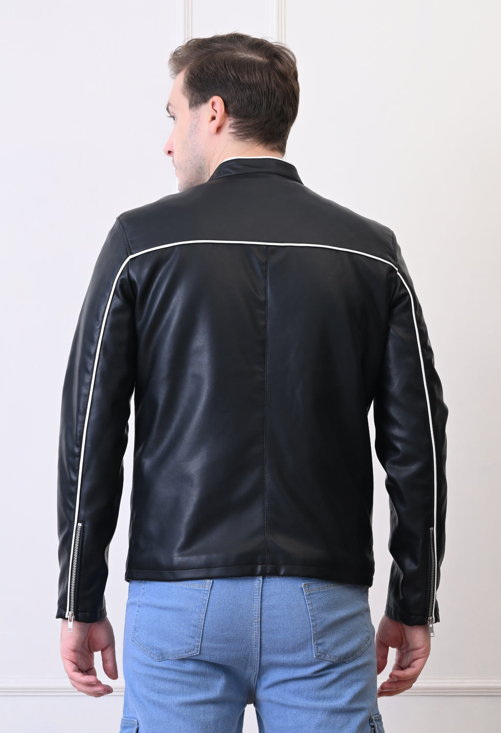 Men Leather Lightweight Bomber Jacket