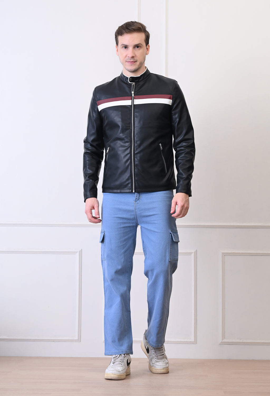 Men Leather Lightweight Bomber Jacket