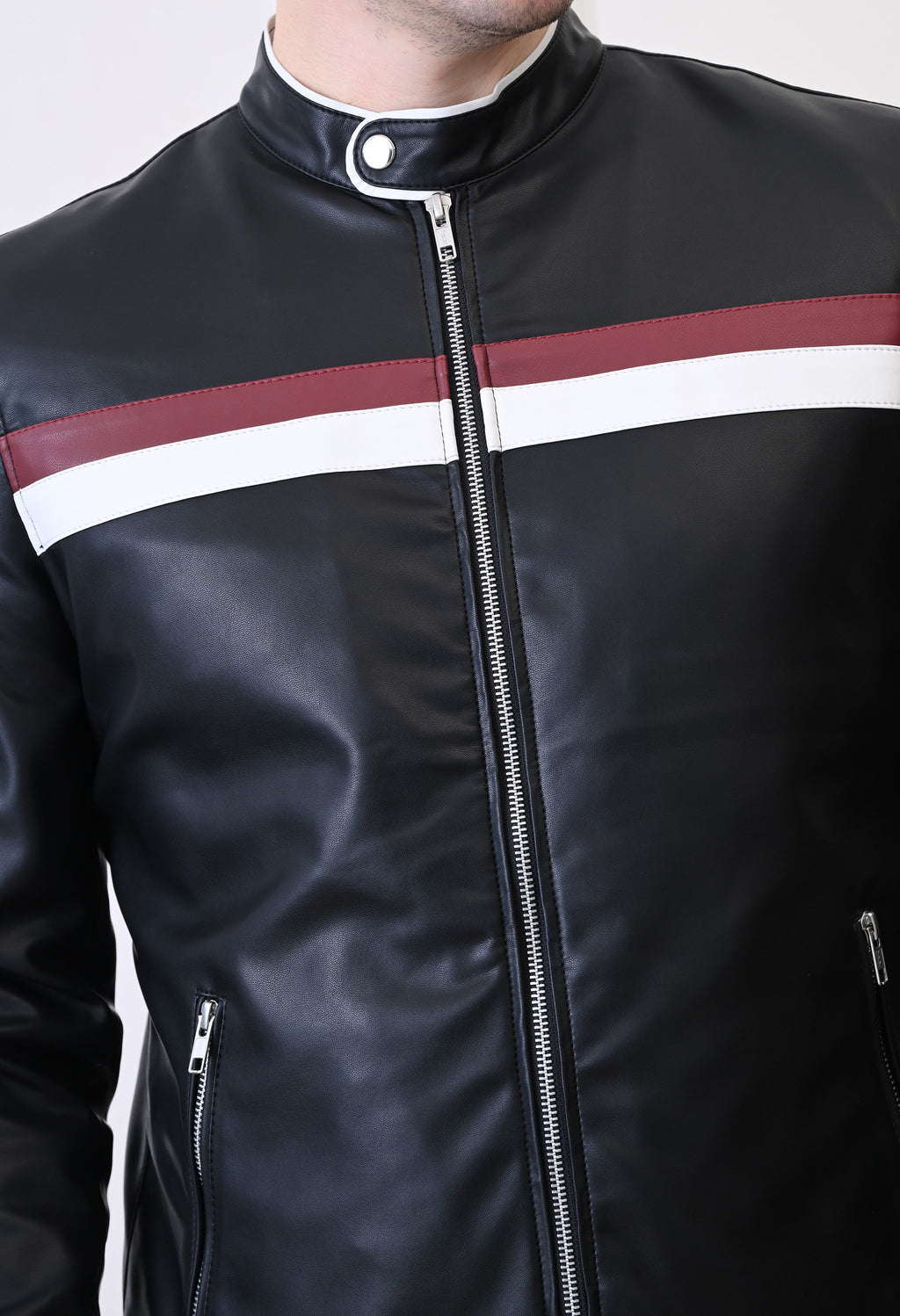 Men Leather Lightweight Bomber Jacket