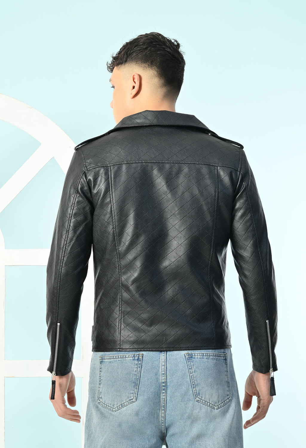 Men Leather Lightweight Biker Jacket