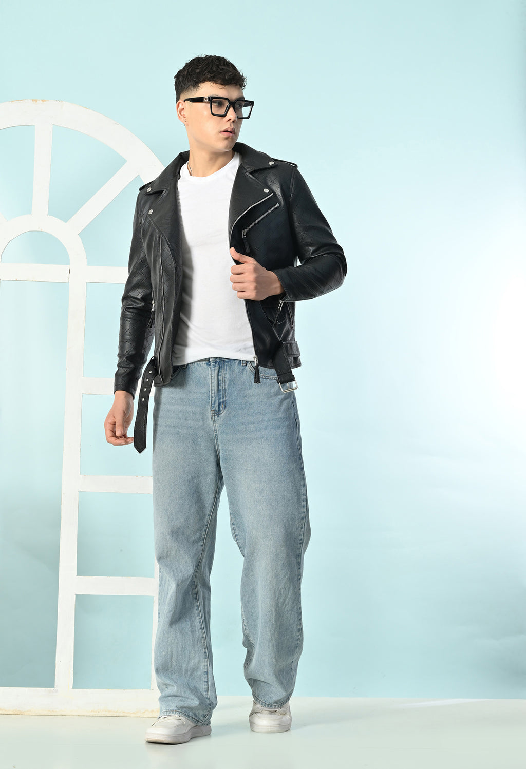 Men Leather Lightweight Biker Jacket