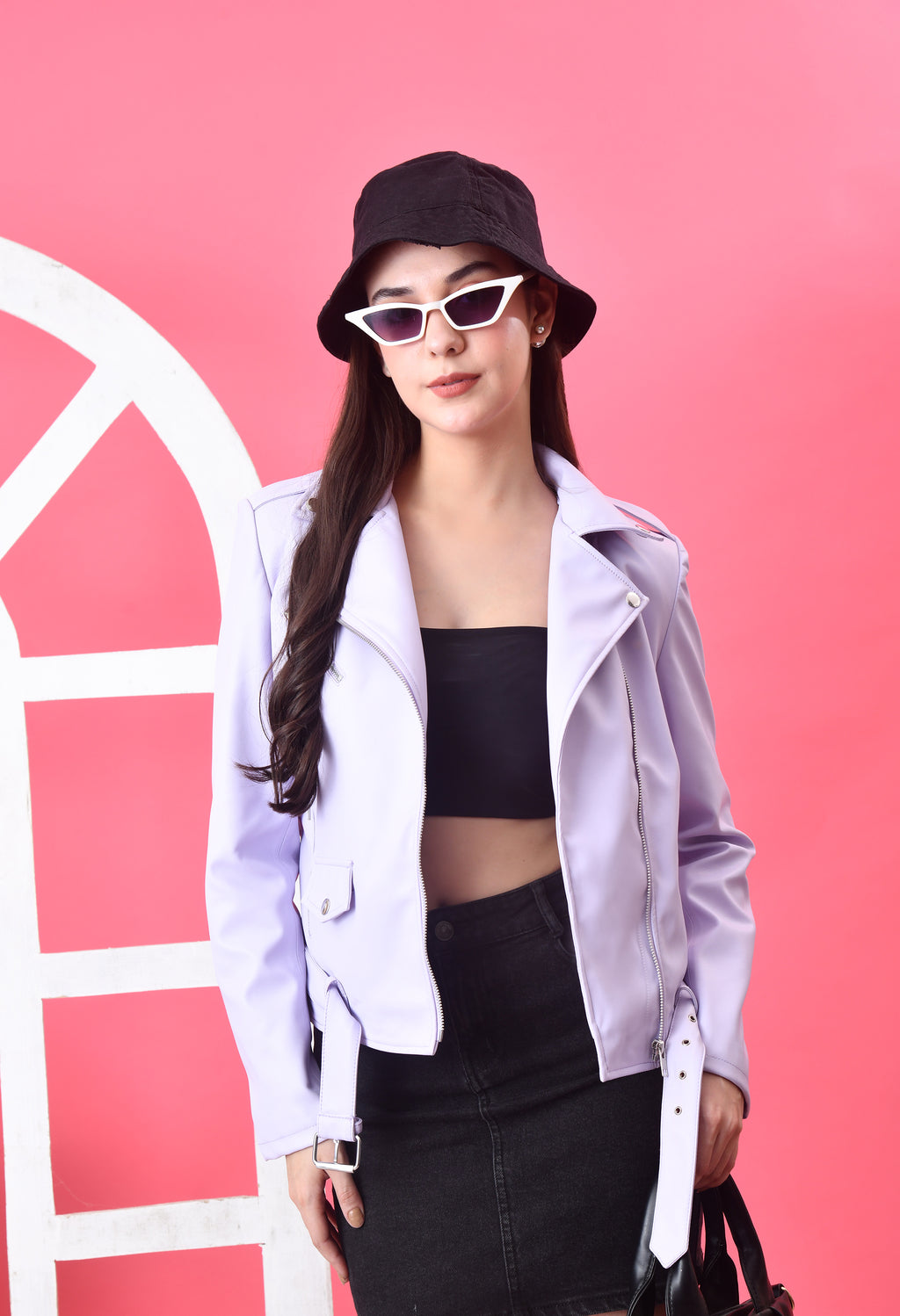 Leather Lightweight Crop Outdoor Leather Jacket For Women