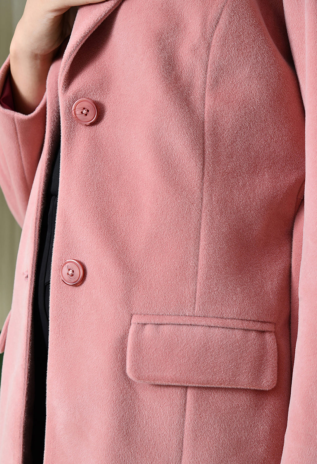 Women Single-Breasted Longline Trench Pink Coat With Belt