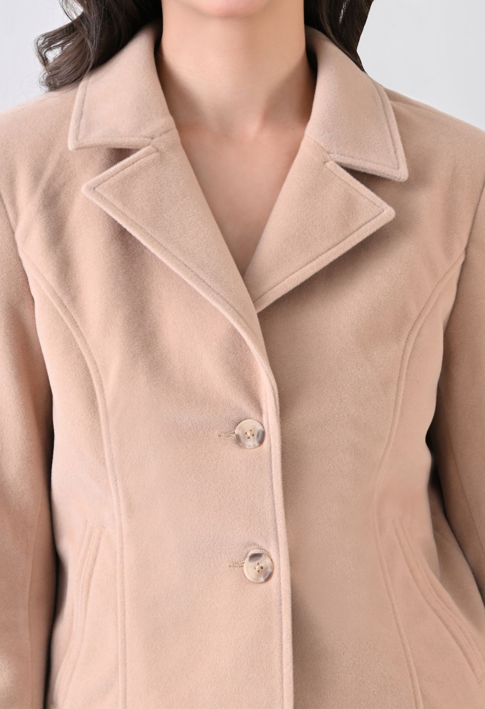 Washed Suede Crop Oversized Bomber Beige Tailored Jacket