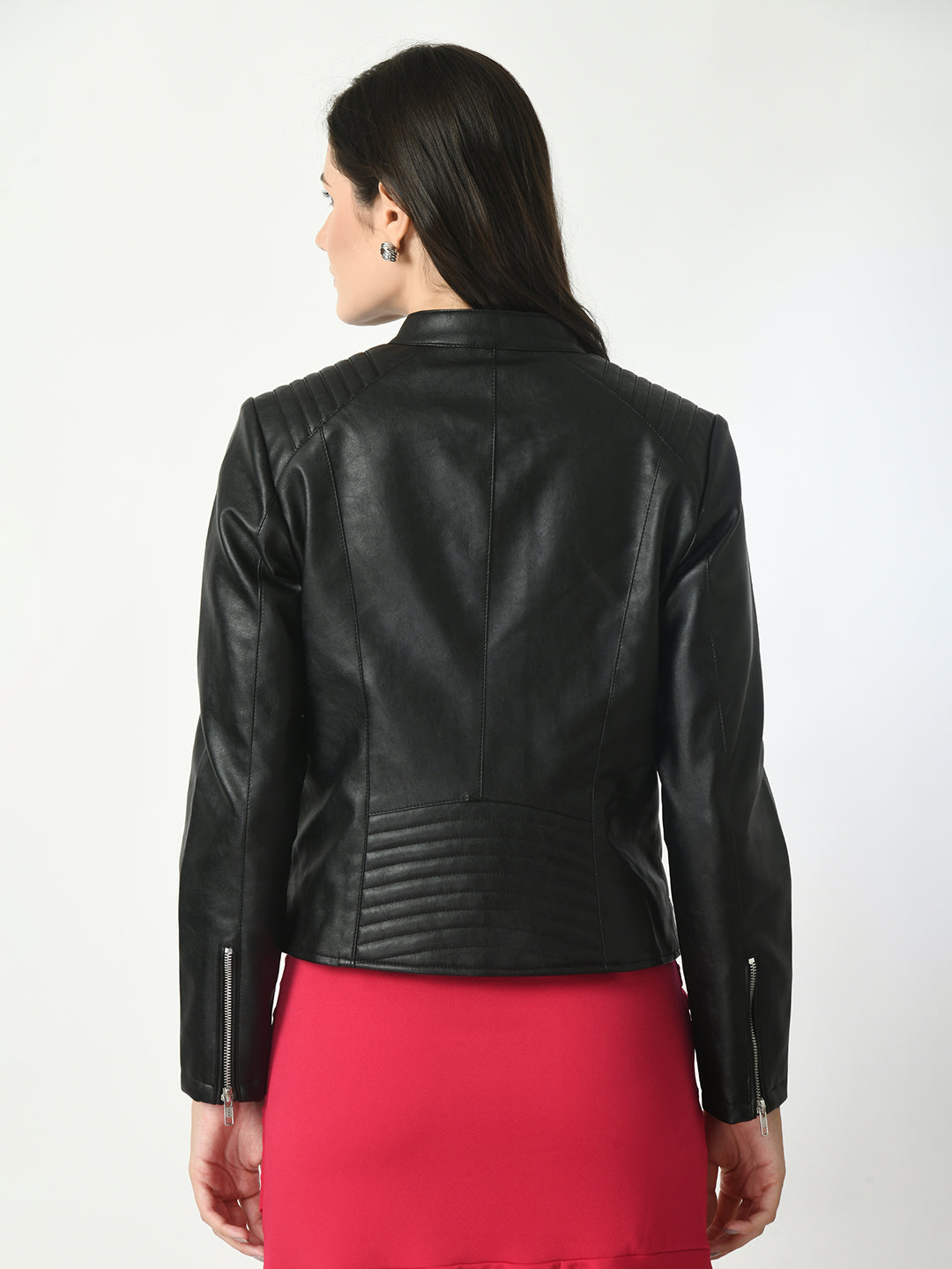 Lapel Collar Water Resistant Anti Odour Leather Jacket