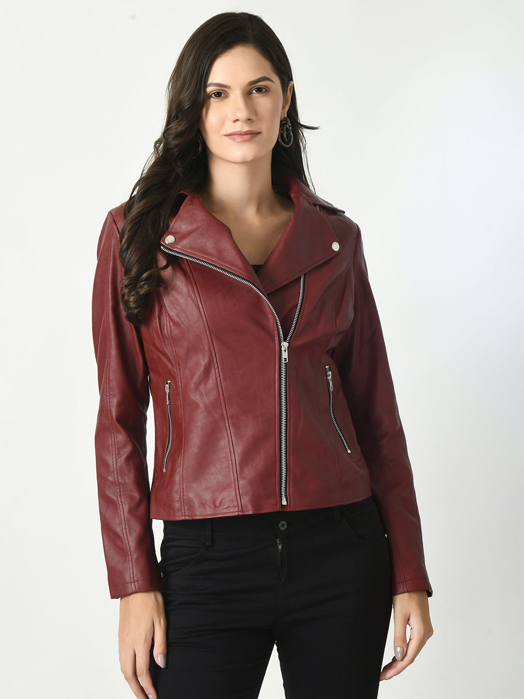 Lapel Collar Water Resistant Anti Odour Leather Jacket