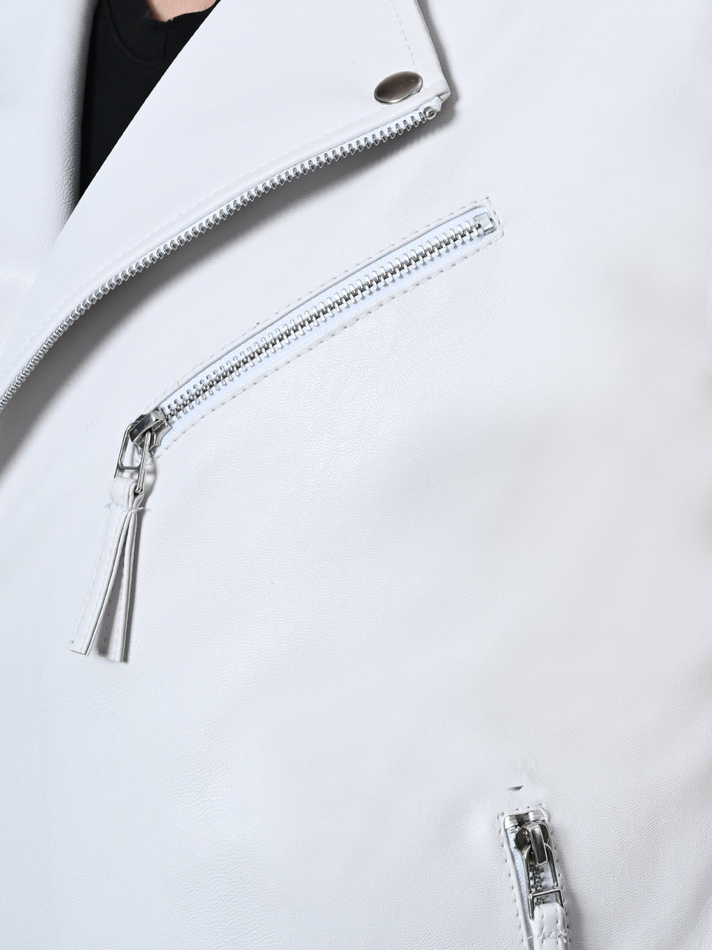 Leather Lightweight White Biker Jacket For Men