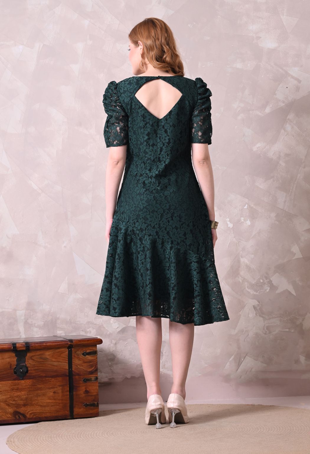 Women Green Solid Comfort Maxi Dress