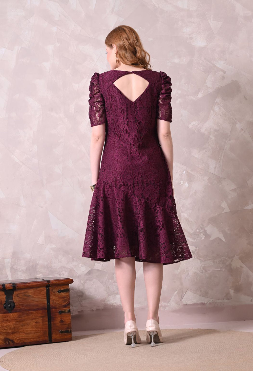 Women Wine Solid Comfort Maxi Dress