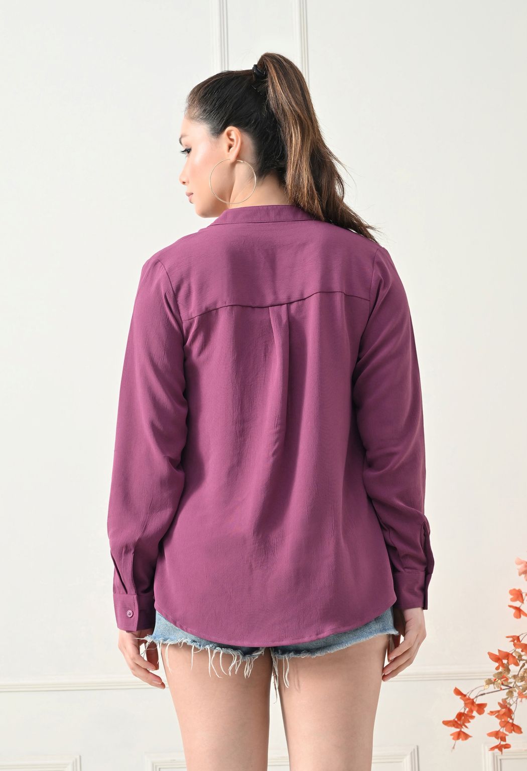 Women Parpal Solid Comfort Casual Shirts