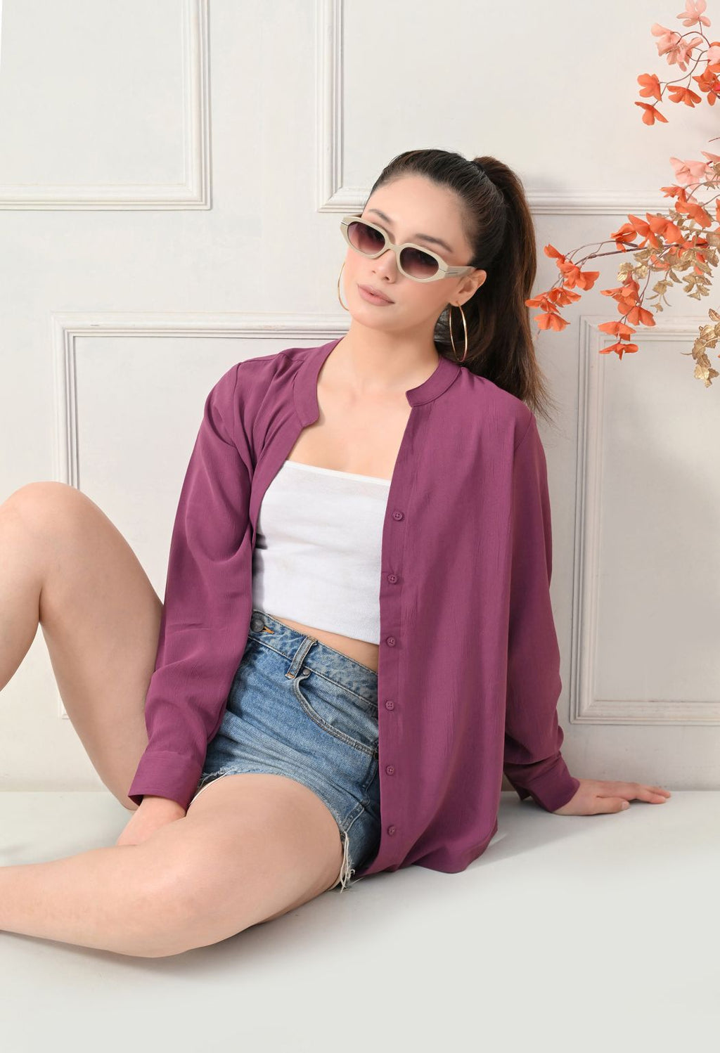 Women Parpal Solid Comfort Casual Shirts