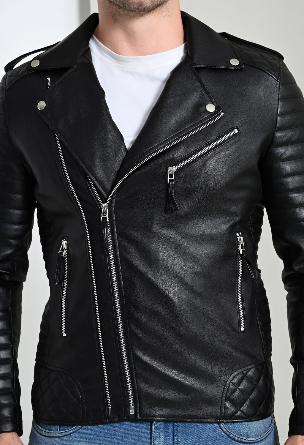 Men Lightweight Biker Jacket