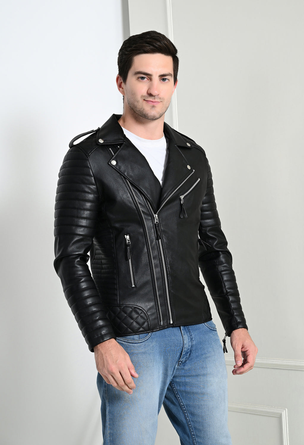 Men Lightweight Biker Jacket