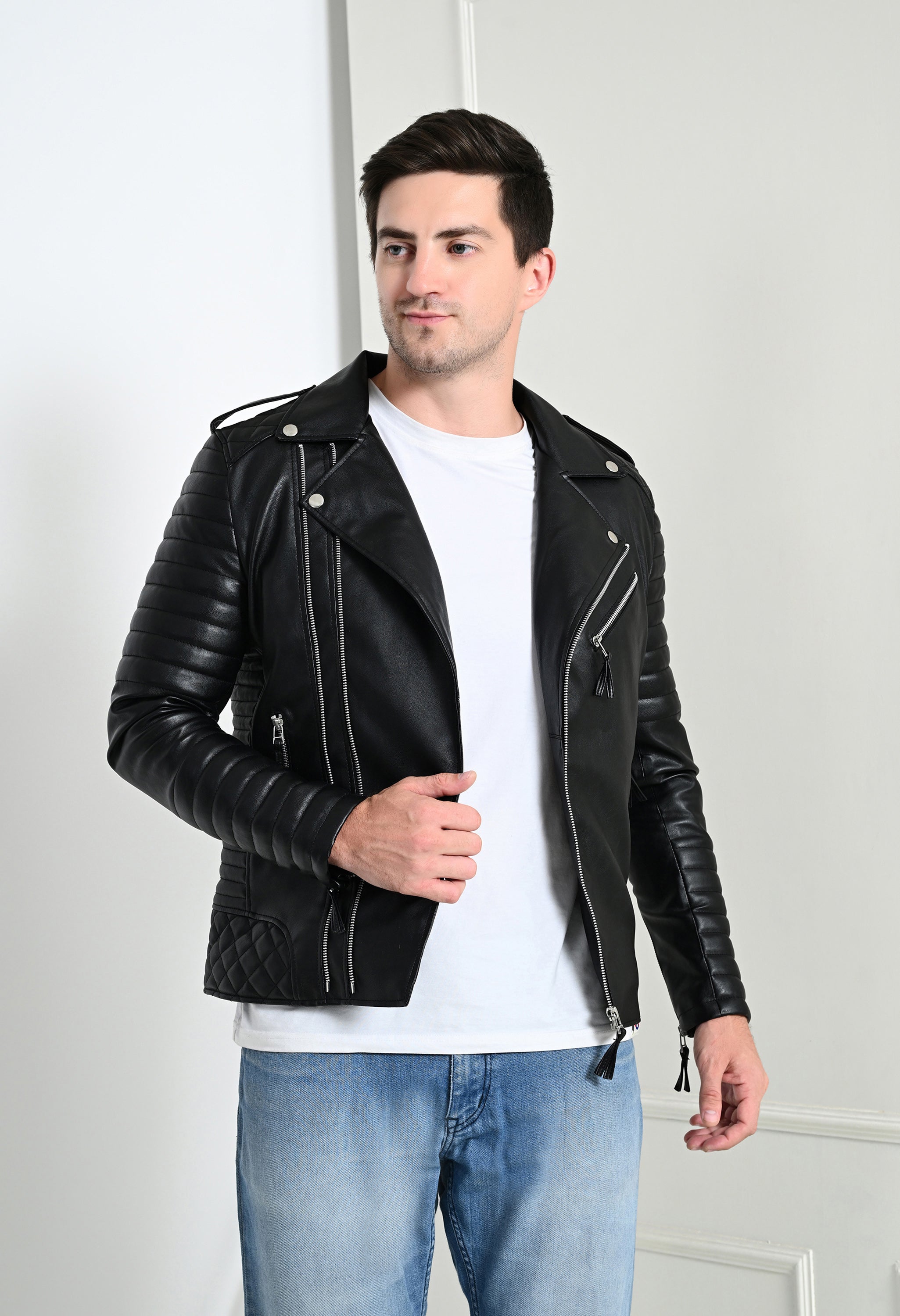 Men Lightweight Biker Jacket