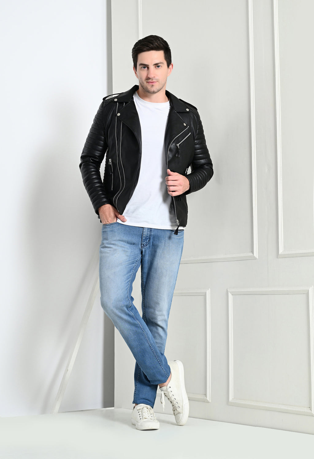 Men Lightweight Biker Jacket
