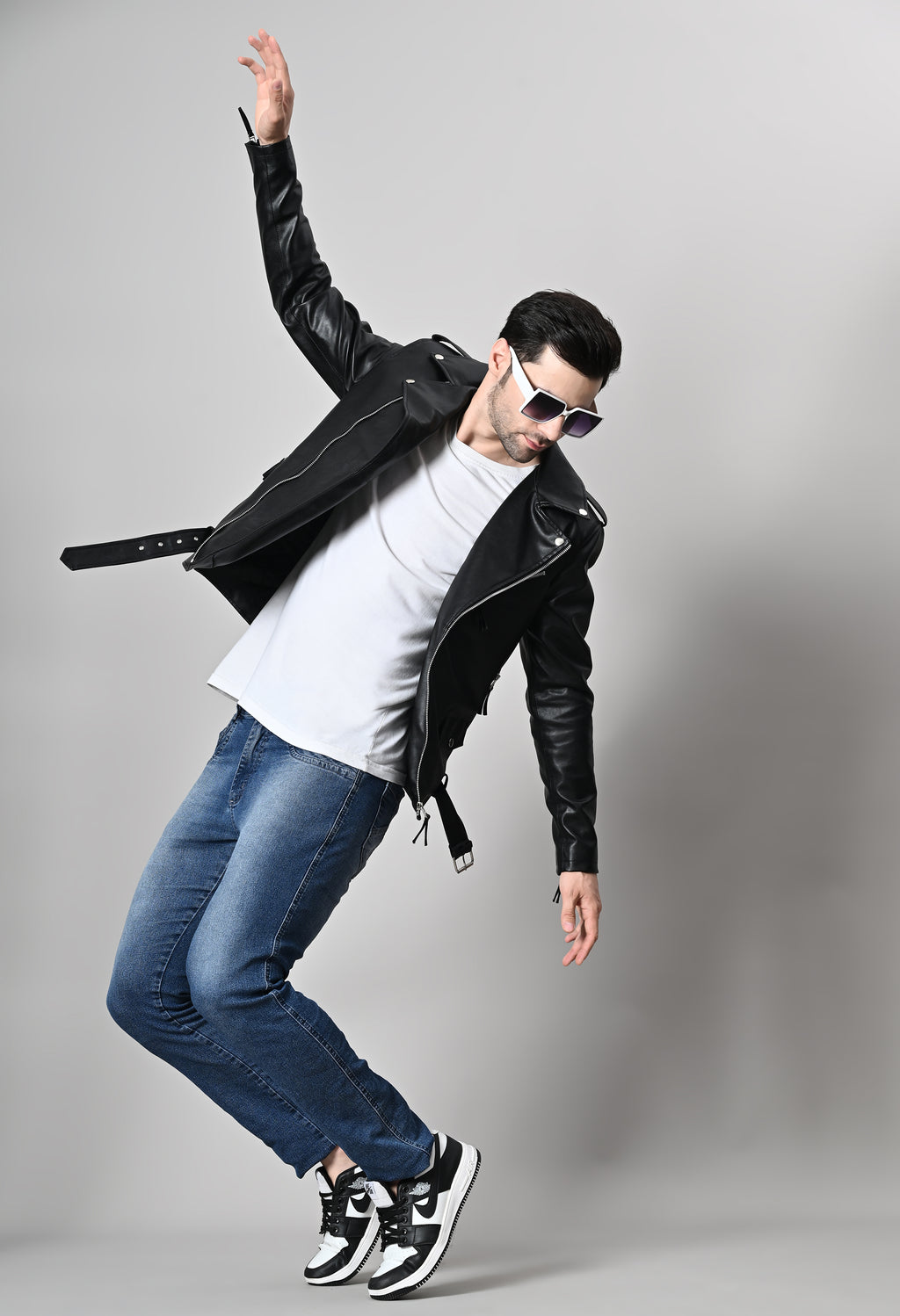 Leather Lightweight Black Biker Jacket For Men