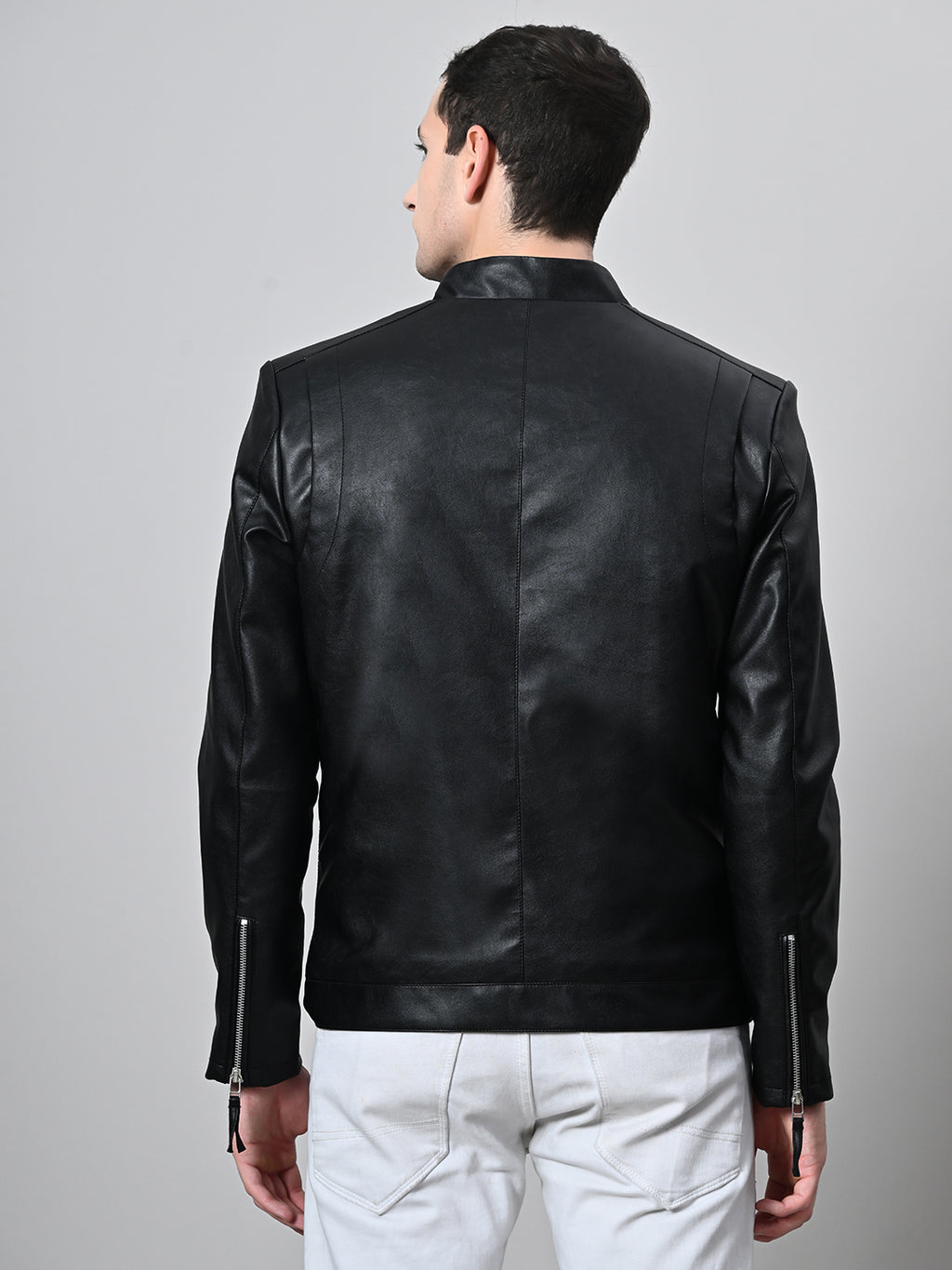 Leather Lightweight Biker Black Jacket For Men