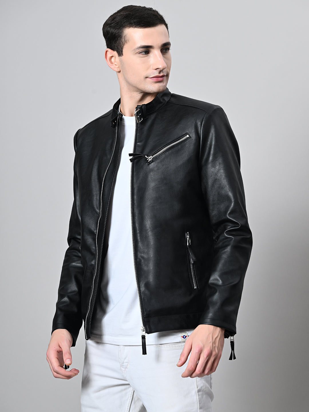 Leather Lightweight Biker Black Jacket For Men