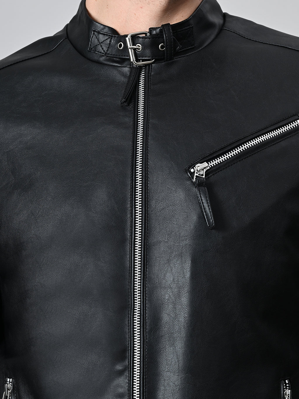 Leather Lightweight Biker Black Jacket For Men