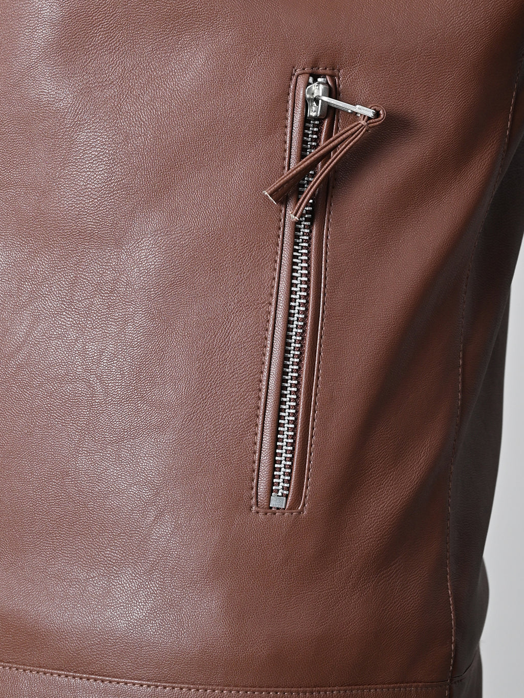 Leather Lightweight Biker Tan Jacket For Men