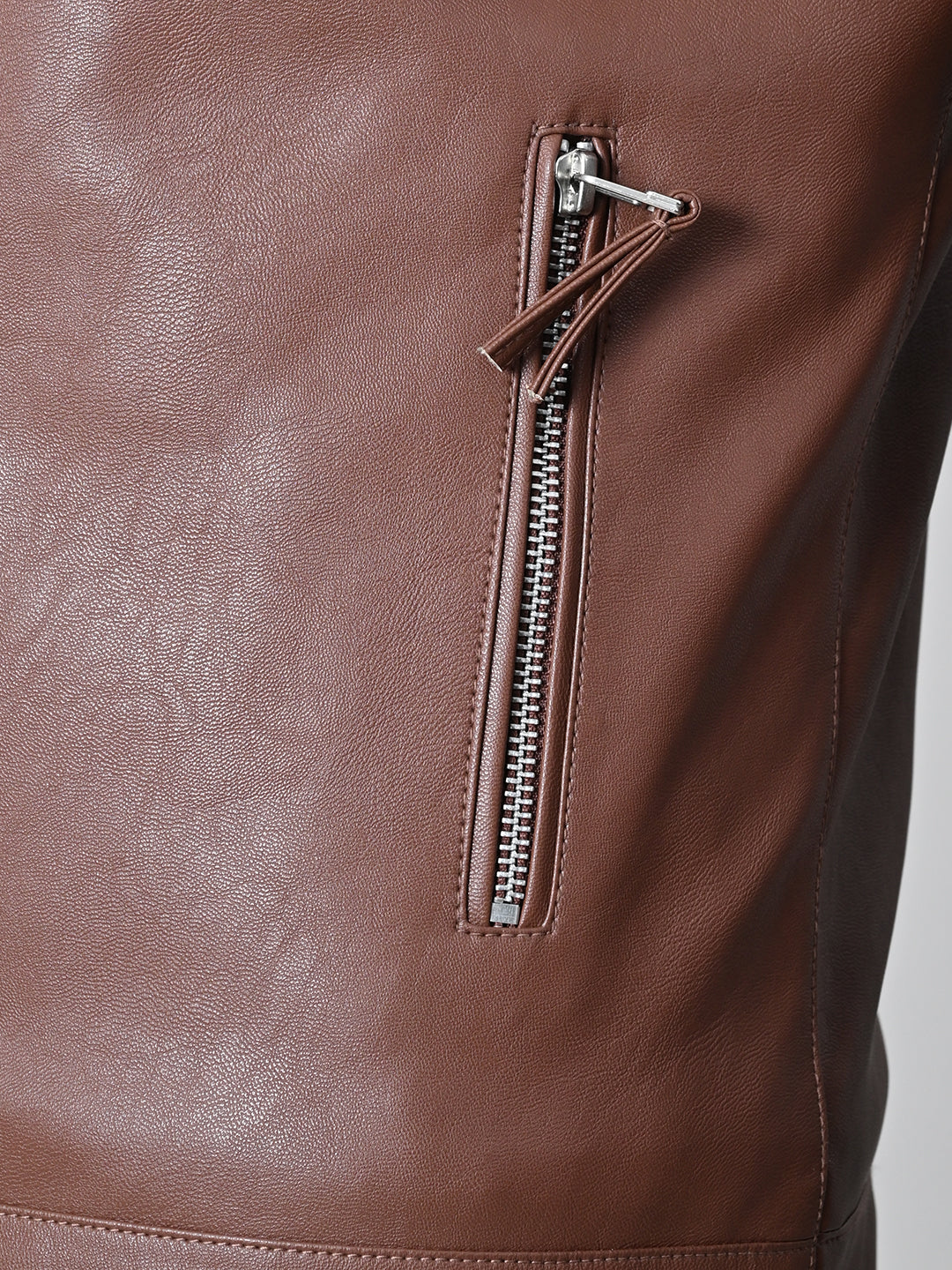 Leather Lightweight Biker Tan Jacket For Men