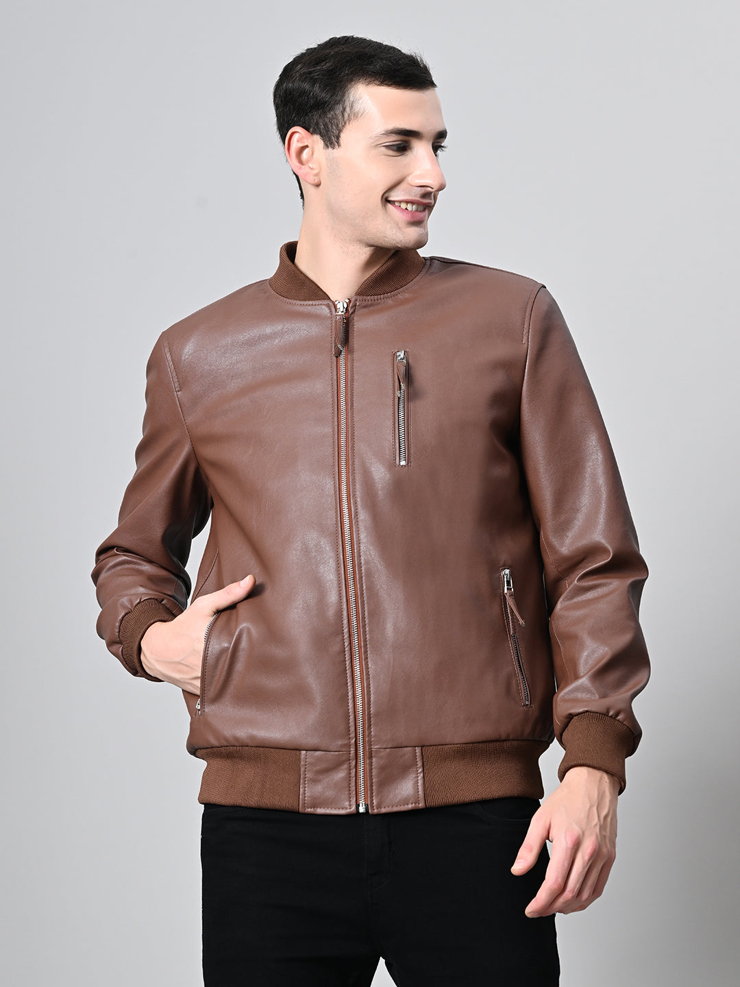 Lightweight Bomber Tan Jacket For Men