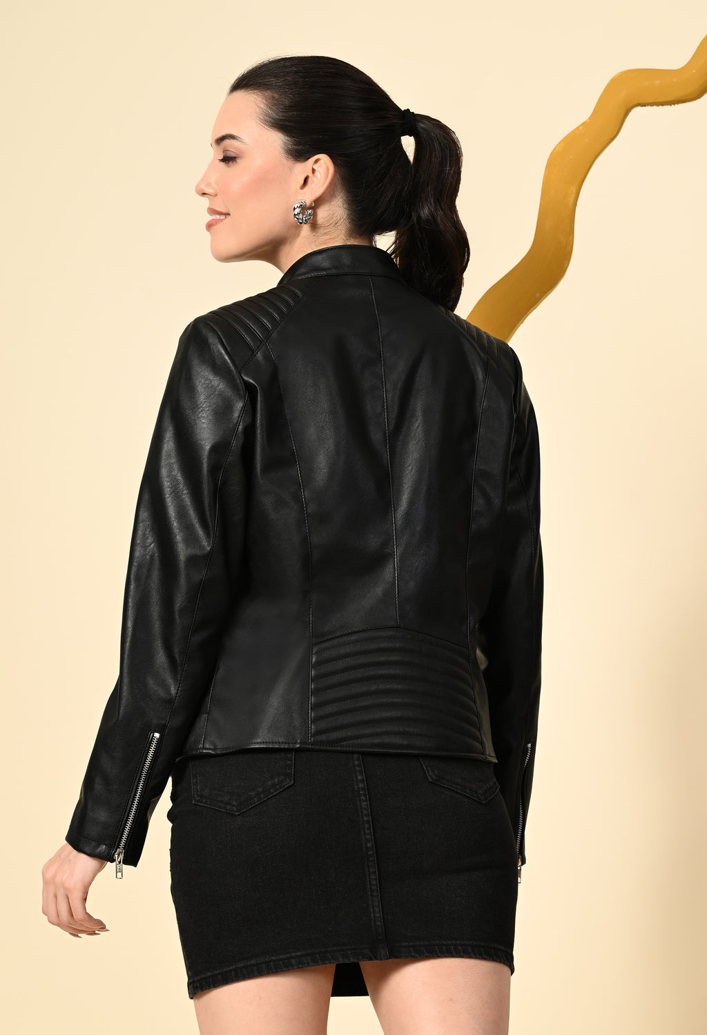 Water Resistant Anti Odour Outdoor Black Biker Jacket