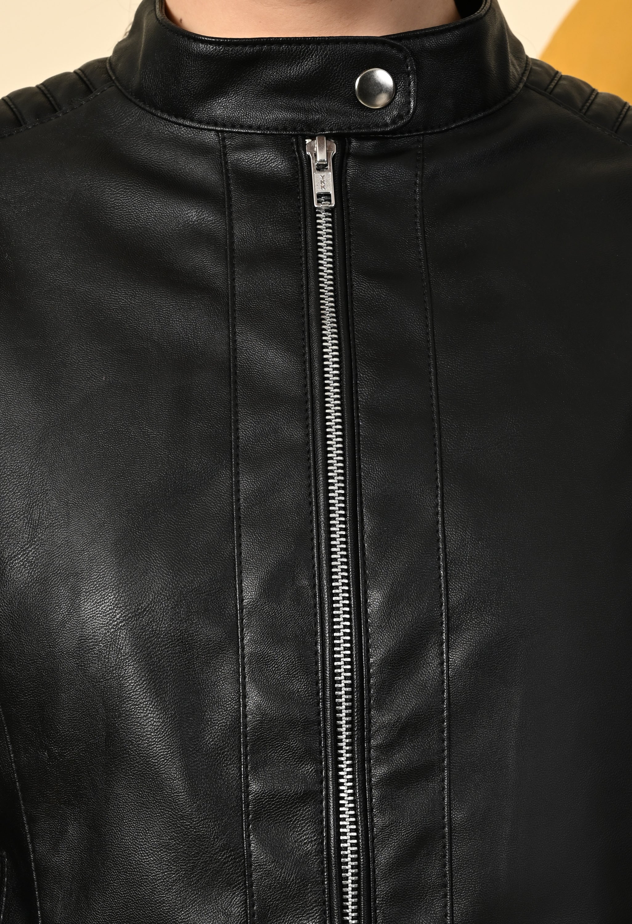 Water Resistant Anti Odour Outdoor Black Biker Jacket