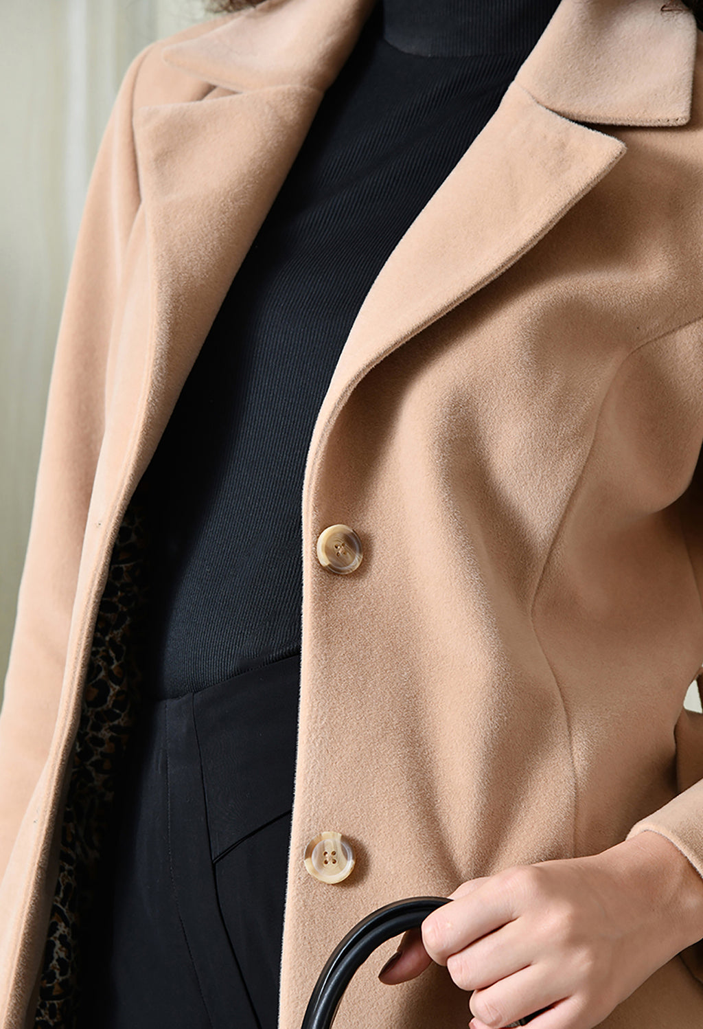 Women Single-Breasted Longline Trench Beige Coat With Belt