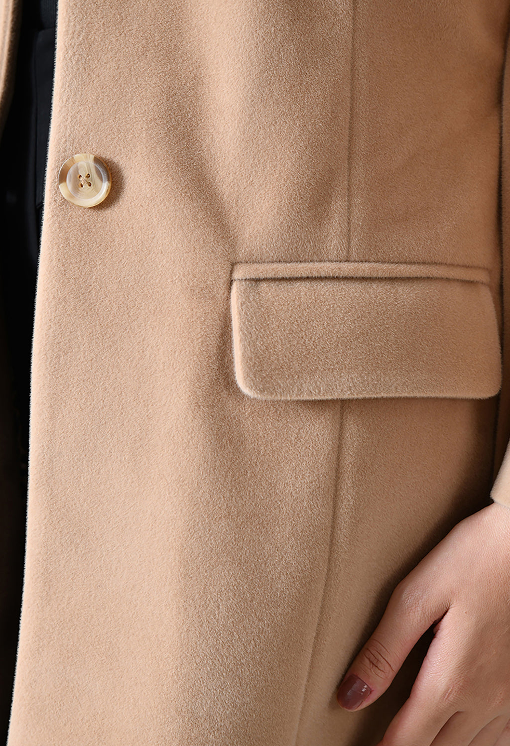 Women Single-Breasted Longline Trench Beige Coat With Belt