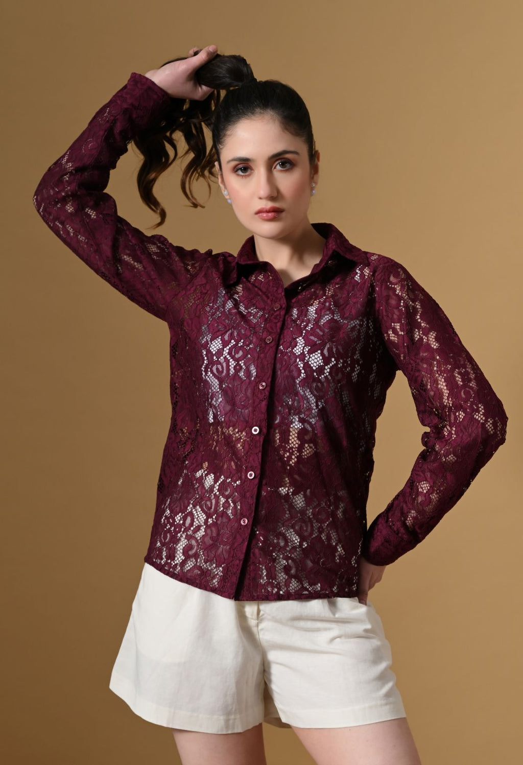 Tboj Women Comfort Semi Sheer Casual Shirt