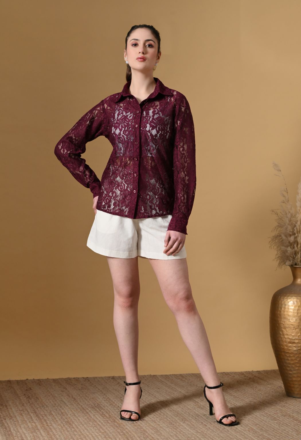 Tboj Women Comfort Semi Sheer Casual Shirt