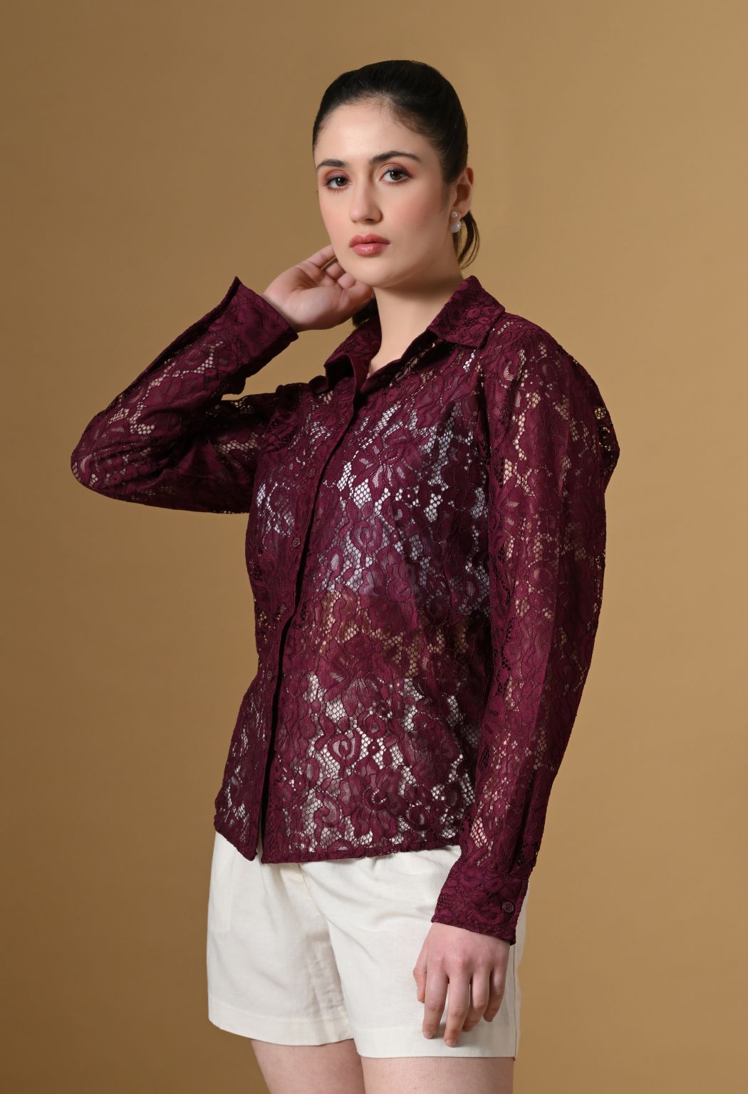 Tboj Women Comfort Semi Sheer Casual Shirt
