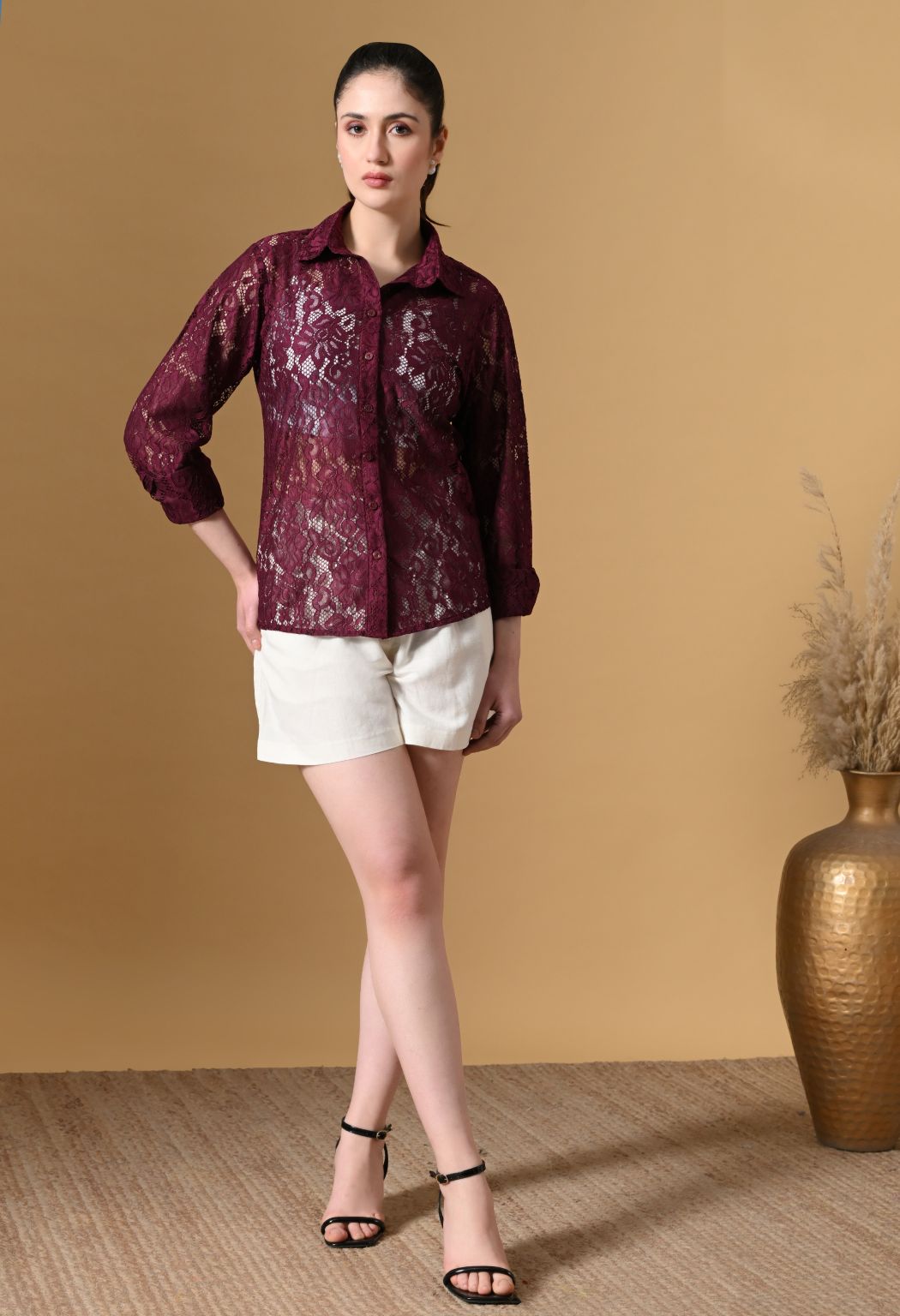 Tboj Women Comfort Semi Sheer Casual Shirt