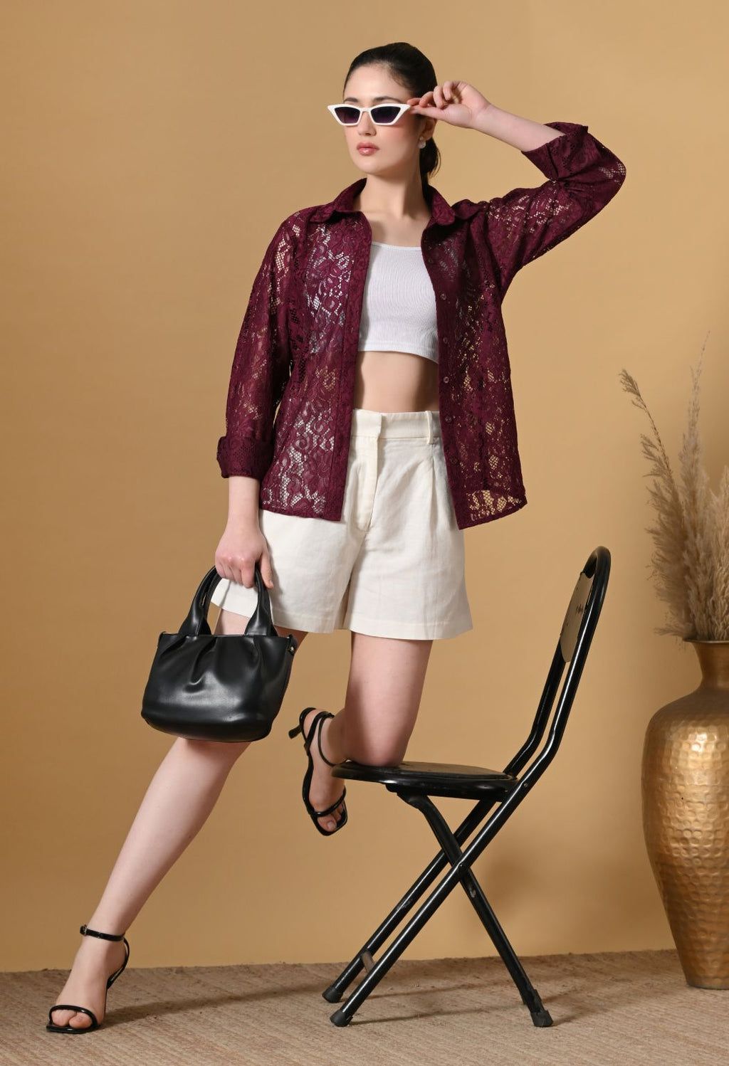 Tboj Women Comfort Semi Sheer Casual Shirt